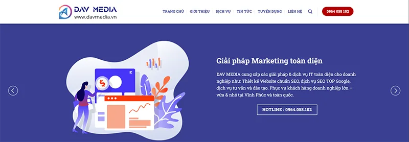 DAV Media (Công ty TNHH DAV Media) - đơn vị chuyên cung cấp giải pháp thiết kế website Thái Nguyên toàn diện